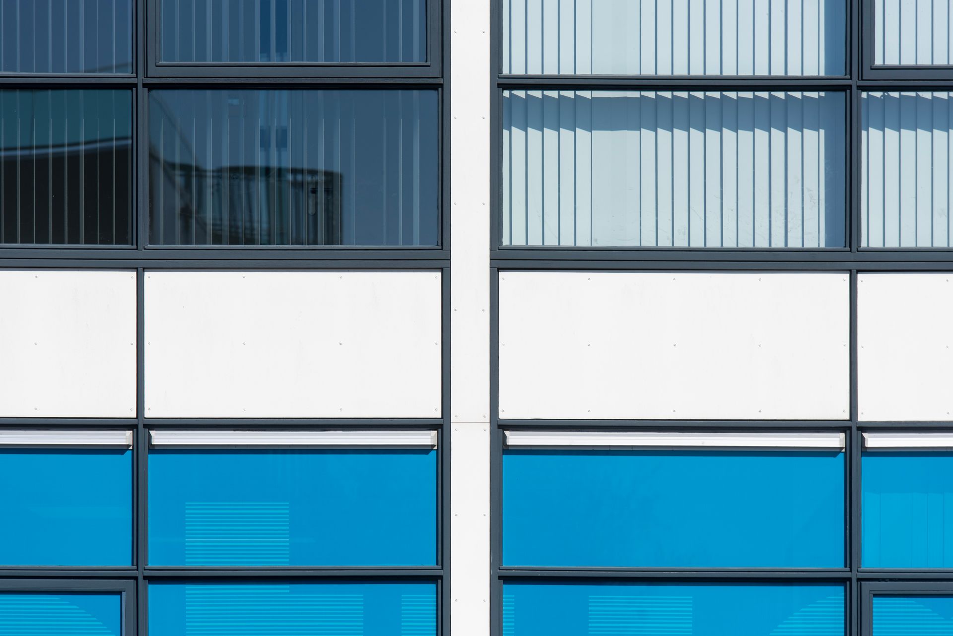 Modern building with tinted energy-efficient windows